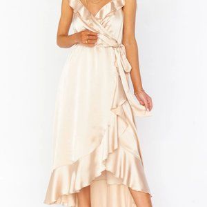 Champagne Samantha Ruffle Wrap Dress